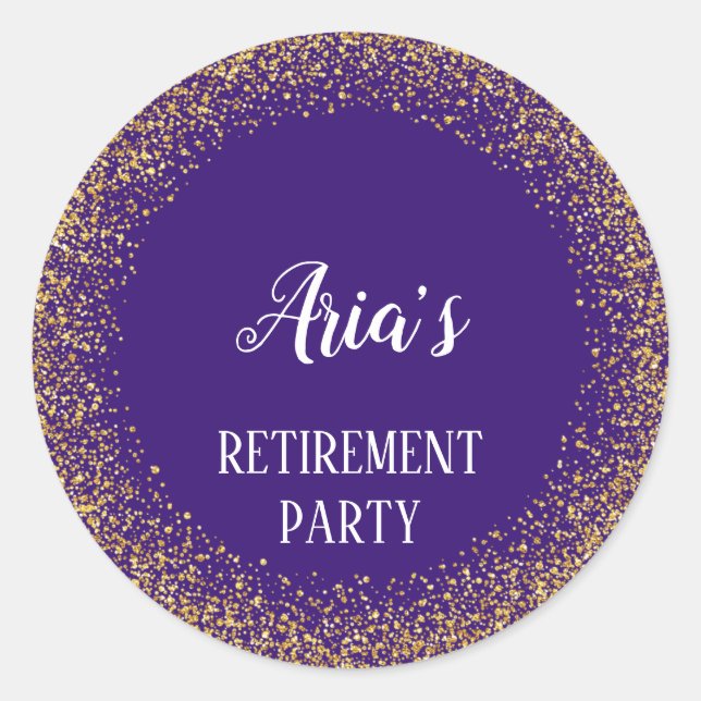 Adesivo Redondo Confetti Dourado em selos de envelopes de partido  (Frente)