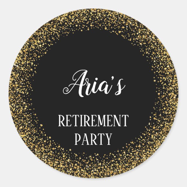 Adesivo Redondo Confetti Dourado sobre selos de envelopes de apose (Frente)