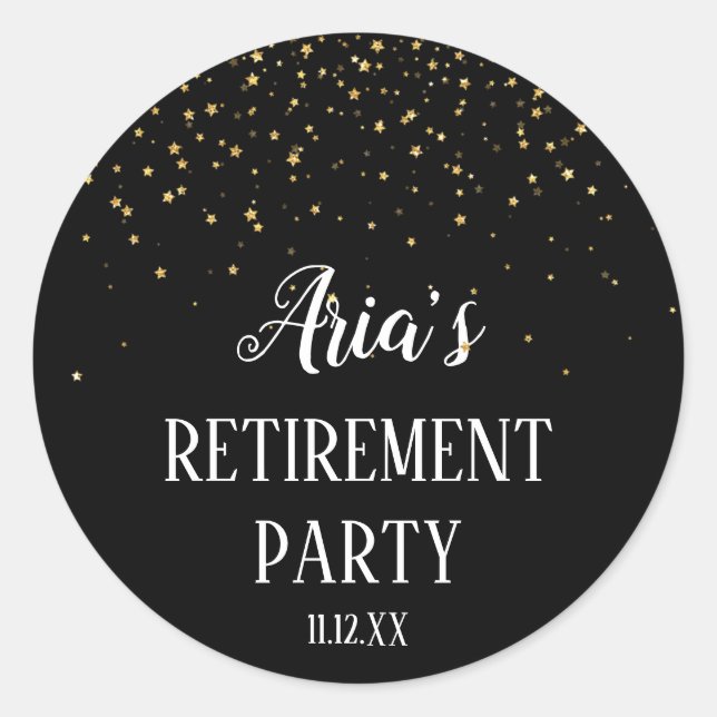 Adesivo Redondo Confetti Dourado sobre selos de envelopes de apose (Frente)