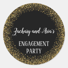 Adesivo Redondo Confetti Dourado sobre selos de envelopes de Noiva