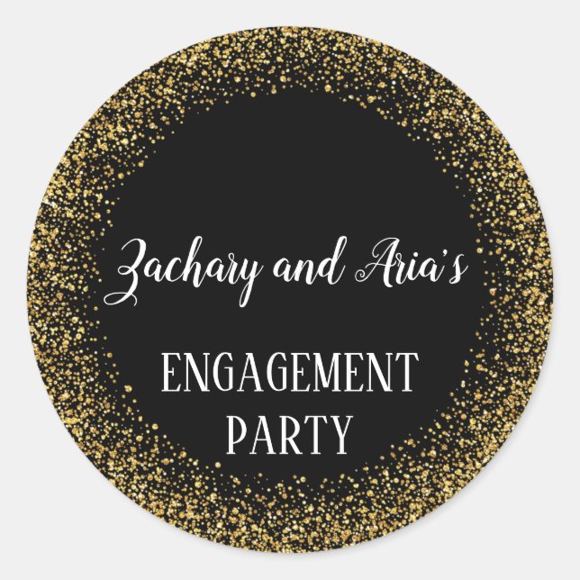 Adesivo Redondo Confetti Dourado sobre selos de envelopes de Noiva (Frente)