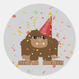 Adesivo Redondo Confetti Party Sasquatch Bigfoot