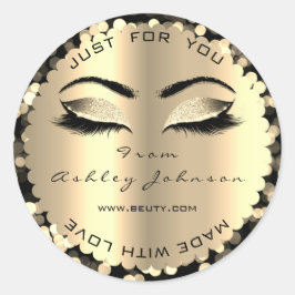 Adesivo Redondo Confetti Sparkly Glitter Dourada Lash Feita Com Am