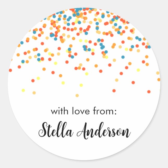 Adesivo Redondo Confetti Stickers - Garota Obrigado Genérica (Frente)