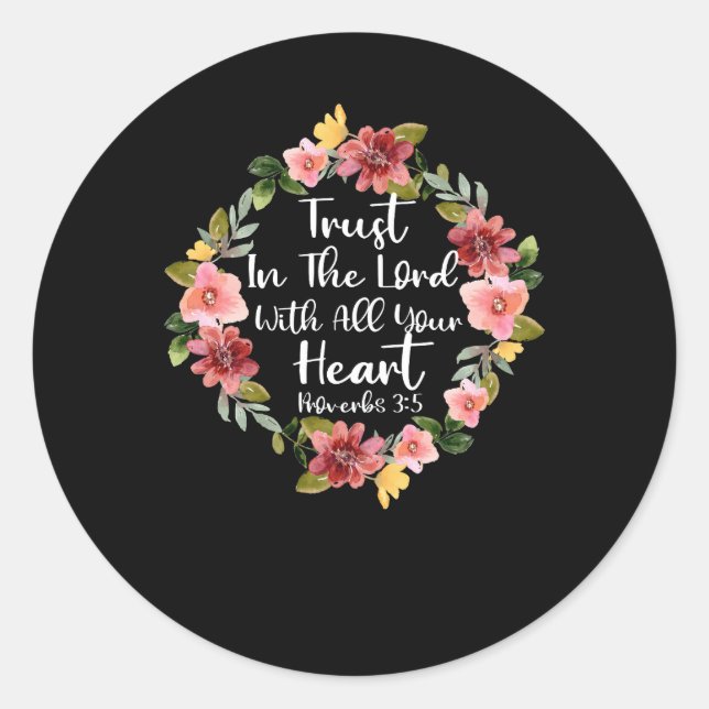 Adesivo Redondo Confiança No Senhor Escritural Cristão Bíblico Pr (Frente)