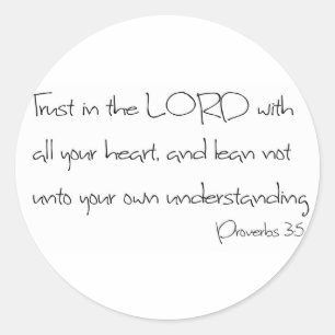 Adesivo Redondo Confie no LORD com todo o seu coração
