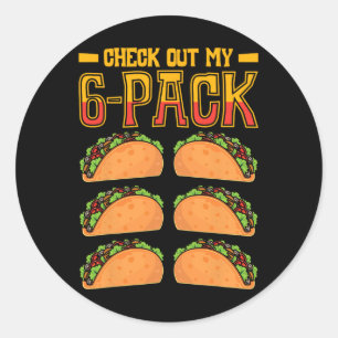Adesivo Redondo Confira meus Cinco de Comida Rápida de Taco de 6 p