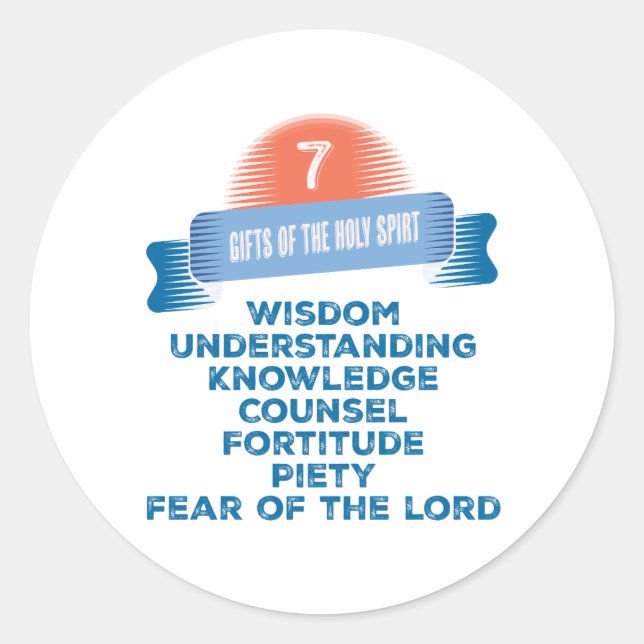 Adesivo Redondo Confirmação 7 Presentes do Espírito Santo (Frente)