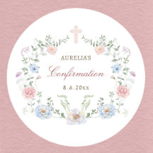 Confirmação de Moldura Floral Elegante