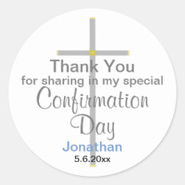 Adesivo Redondo Confirmação Filho Obrigado Palavras Redondas