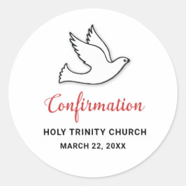 Adesivo Redondo Confirmação Personalizar Porta com Vermelho