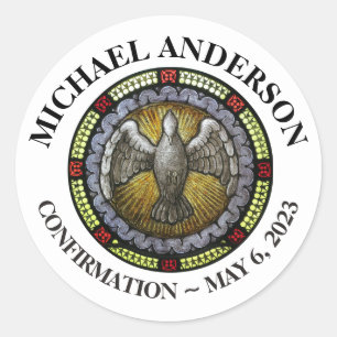 Adesivo Redondo Confirmação RCIA do vitral do Espírito Santo