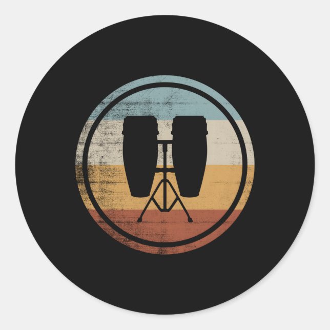 Adesivo Redondo Conga Drum Para Músicos Conga Drum (Frente)