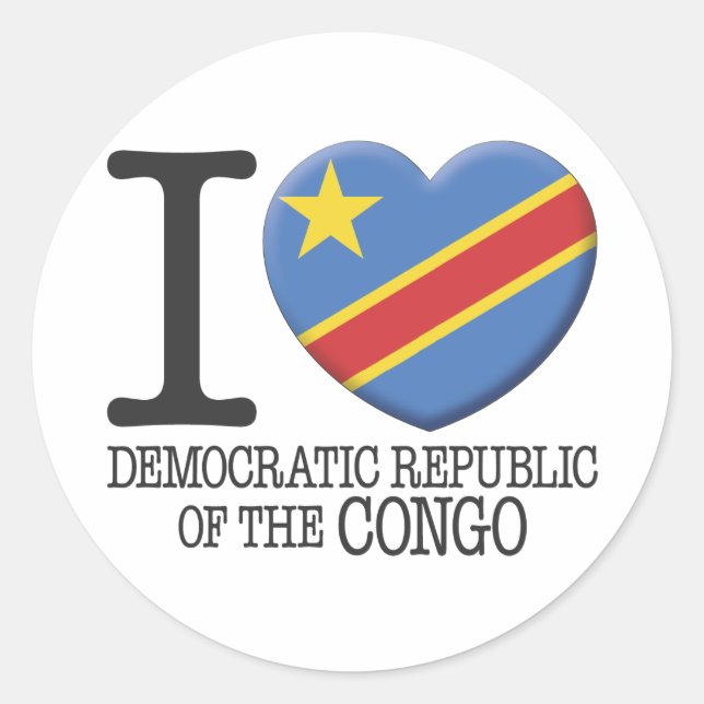 Adesivo Redondo Congo, República Democrática do (Frente)