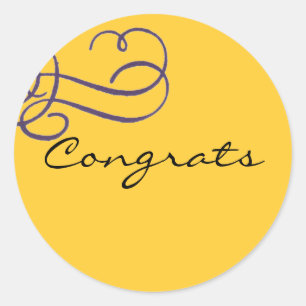 Adesivo Redondo Congrats