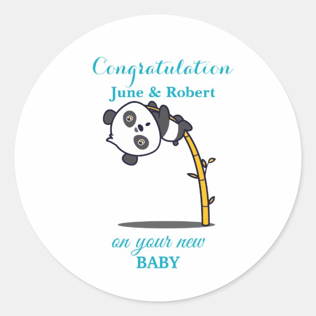 Adesivo Redondo congratulation on new baby (Frente)