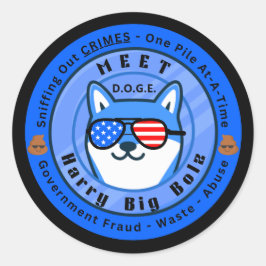 Adesivo Redondo Conheça D.O.G.E. Harry Big Bolz