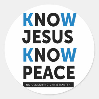 Adesivo Redondo Conheça Jesus Conheça Paz, Sem Censura
