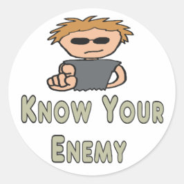 Adesivo Redondo Conheça seu inimigo