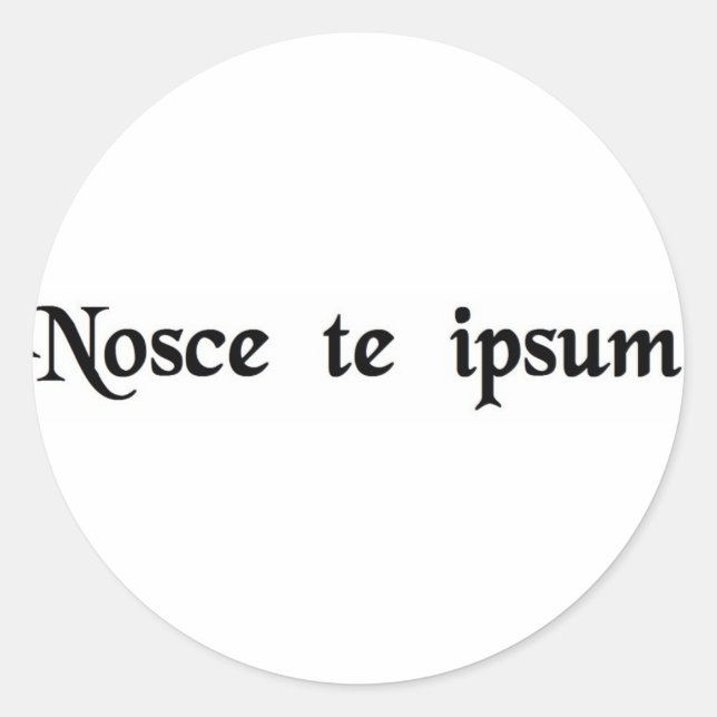 Adesivo Redondo Conhece-te a ti mesmo. (Frente)