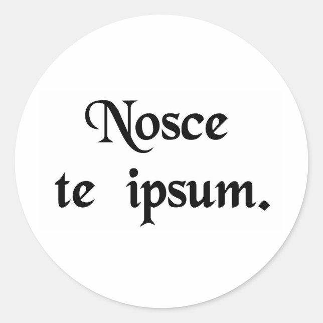 Adesivo Redondo Conhece-te a ti mesmo. (Frente)