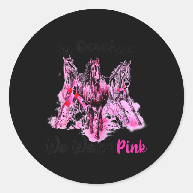 Adesivo Redondo Conhecimento das mulheres em outubro Nós Vestimos  (Frente)