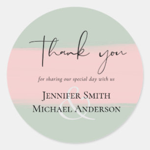 Adesivo Redondo Conjunto de Casamentos de Script Rosa-Rosa do Blus