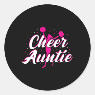 Adesivo Redondo Conjunto de Cheer Aunt Cheerleader Cheer Tia Cheer