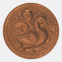 Adesivo Redondo Conjunto de Cobre de Peacock Embossed Faux 1026