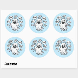 Adesivo Redondo Conjunto Ghost Sticker Engraçado Boo