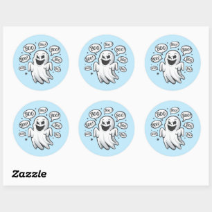 Adesivo Redondo Conjunto Ghost Sticker Engraçado Boo