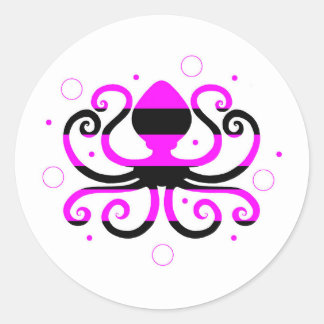 Adesivo Redondo Conjunto Octopus Sticker