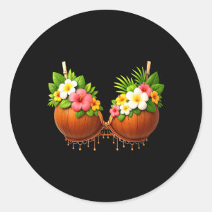 Adesivo Redondo Conjunto Sutiã de Coco DIY de Halloween Engraçado 