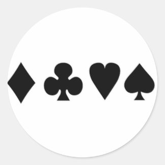 Adesivo Redondo Conjuntos de cartas preto e branco