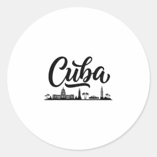 Adesivo Redondo Conjuntos de viagem de férias Cu Skyline