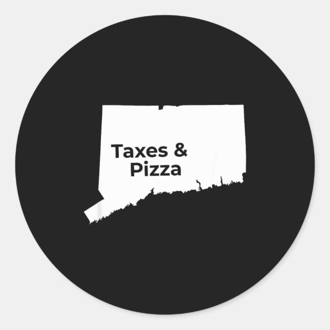 Adesivo Redondo Connecticut Taxes &amp; Connecticut Zza  (Frente)