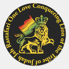Adesivo Redondo Conquistando Leão de Judah One Love Sticker