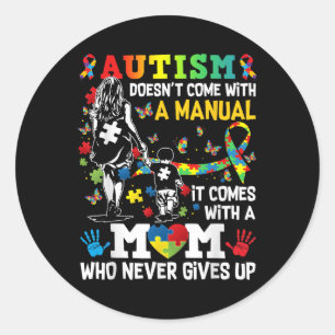 Adesivo Redondo Consciência Autismo 2024 Não Vem Com Um Manual Au