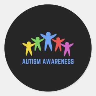 Adesivo Redondo Consciência Autismo Celebrando Vinheta da Diversid