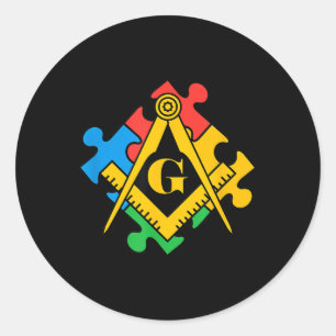 Adesivo Redondo Consciência Autismo, Freemason Masonic Lodge, Maso
