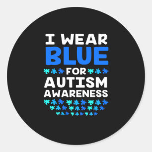 Adesivo Redondo Consciência Autista Eu Visto Azul Para Consciência