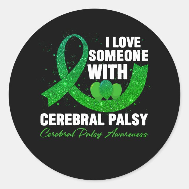 Adesivo Redondo Consciência Cerebral Eu Amo Alguém com Cereb (Frente)