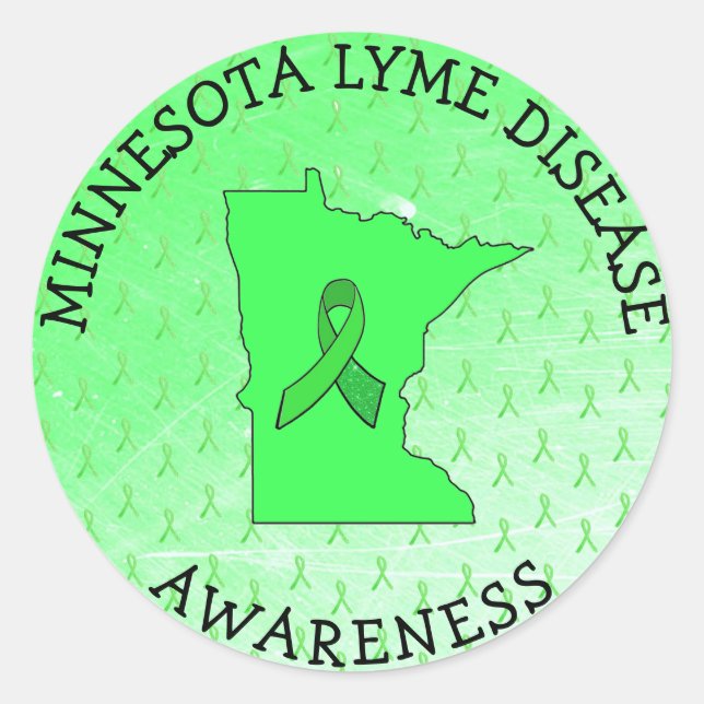 Adesivo Redondo Consciência da doença de Lyme em Minnesota Sticker (Frente)