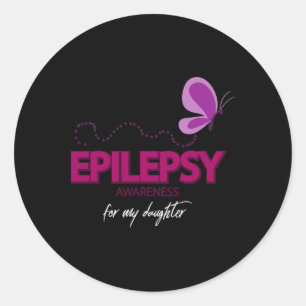 Adesivo Redondo Consciência da Epilepsia Bonita Para A Minha Filha
