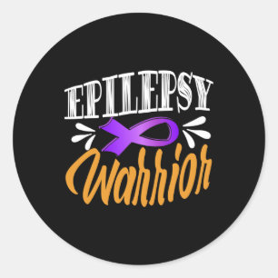 Adesivo Redondo Consciência da Epilepsia Combate EUA Guerreiro Epi