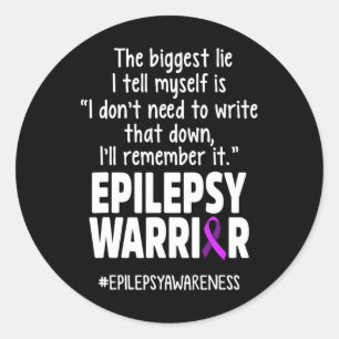Adesivo Redondo Consciência da Epilepsia Escreva Guerreiro Epiléti