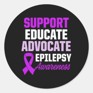 Adesivo Redondo Consciência da Epilepsia Guerreiro Epilético Sobre