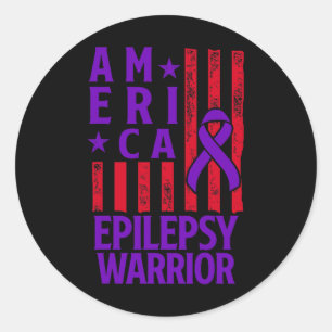 Adesivo Redondo Consciência da Epilepsia Guerreiro Epilético Sobre