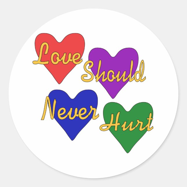 Adesivo Redondo Consciência da violência doméstica (Frente)