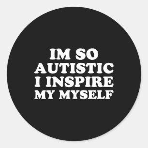 Adesivo Redondo Consciência Divertida do Autismo Sou Autista Orgul